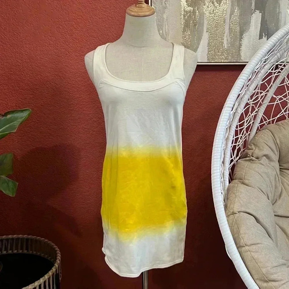 Vintage Diane Von Furstenberg Yellow and Ivory Ombre Dress Size 2 - Picture 1 of 5